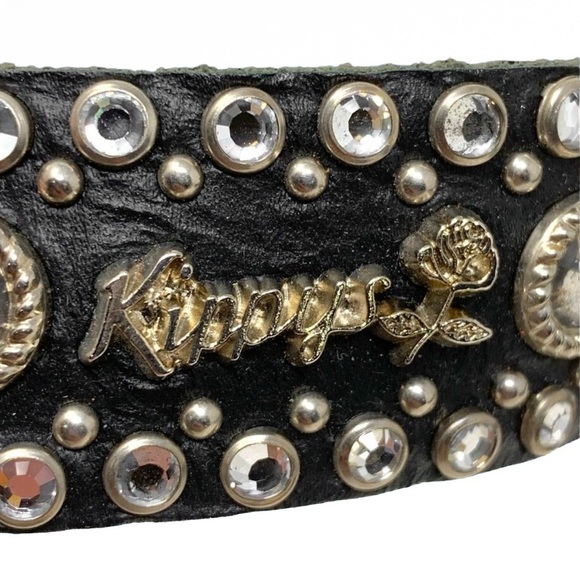 Kippys Belt Swarovski Crystal Rhinestone Cowgirl Western Black Leather Bling 32 main image 4